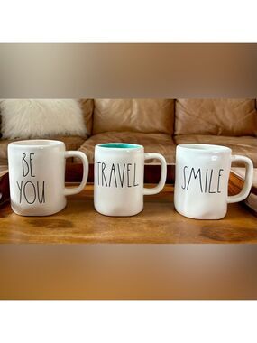RAE DUNN Mugs Be You Travel Smile 3 Total